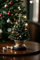 miniature Christmas tree AI Generative photo