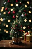 miniature Christmas tree AI Generative photo
