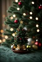 miniature Christmas tree AI Generative photo