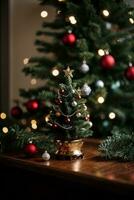miniature Christmas tree AI Generative photo