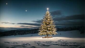 telefotográfico Navidad árbol ai generativo foto