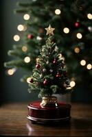 miniature Christmas tree AI Generative photo