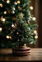 miniature Christmas tree AI Generative photo