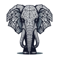 illustrazione di elefante geometrico vettore linea poligonale png