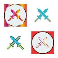 Unique Two Swords Vector Icon