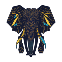 illustratie van kleurrijk olifant meetkundig vector lijn poligonal png