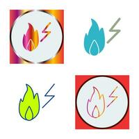 Unique Electricity Fire Vector Icon