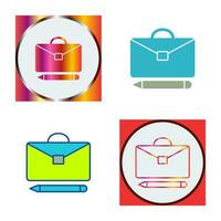 Briefcase and Pen Vector Icon