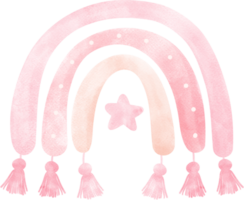 boho regenboog roze waterverf kinderkamer illustratie png