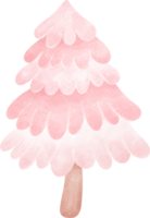 rosado Navidad árbol acuarela dibujos animados ilustración png