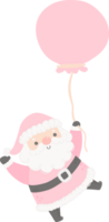 söt rosa santa claus med ballong png