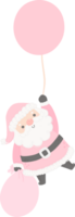 söt rosa santa claus med ballong png