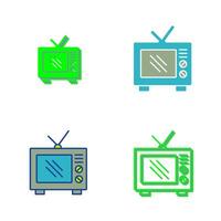 viejo, tv, vector, icono vector