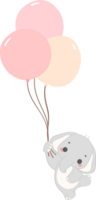 Baby shower elephant, cute elephant with balloons png