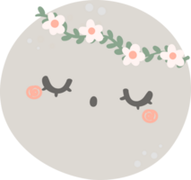 Cute full moon sleeping, kawaii nusery sky png