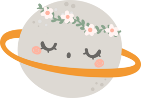 linda lleno Luna durmiendo, kawaii nusery cielo png