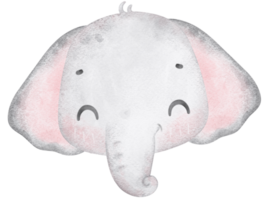 mignonne bébé éléphant, kawaii garderie animal aquarelle png