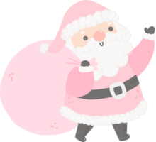 mignonne rose Père Noël claus avec sac png