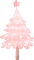 roze Kerstmis boom waterverf tekenfilm illustratie png