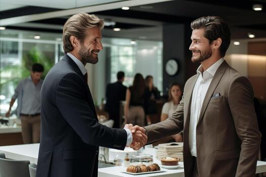 Portrait of a successful creative business team looking at the camera and smiling. Diverse business people standing together at startup. AI generates. AI generates. photo