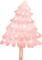Rosa Natal árvore aguarela desenho animado ilustração png