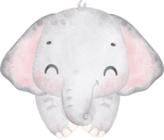 linda bebé elefante, kawaii guardería animal acuarela png