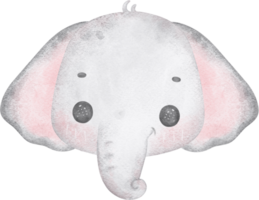 linda bebé elefante, kawaii guardería animal acuarela png