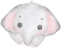 schattig baby olifant, kawaii kinderkamer dier waterverf png