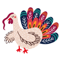 Thanksgiving symbol of cute funny turkey in hat png