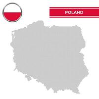 Dotted map of Poland with circular flag vector