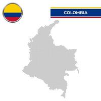 Dotted map of Colombia with circular flag vector