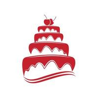 Sweet cake template logo design vector illustration