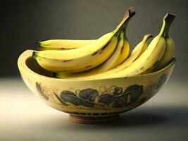 Bananas In A Bowl High Quality Image Generative Ai photo