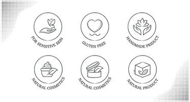 Sensitivity Friendly Skincare. Explore icons representing sensitivity-friendly skincare products. vector