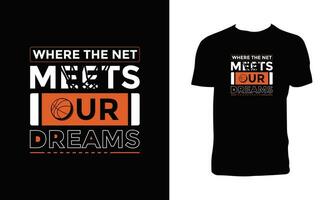 Basketball Lettering T Shirt Design. vector