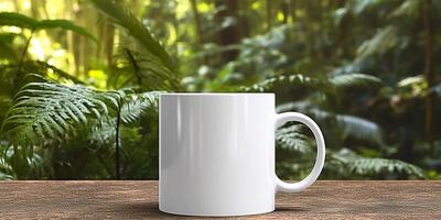 White Mug mockup. Generative AI photo