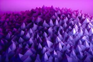 Purple Gradient Abstract Illustration. 3D triangle Background. Computer Art Design Template. AI Generative photo