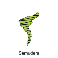 Map City of Samudera illustration design, World Map International vector template with outline graphic sketch style isolated on white background