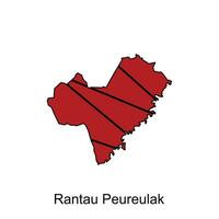 Map of Rantau Peureulak City illustration design template, suitable for your company vector