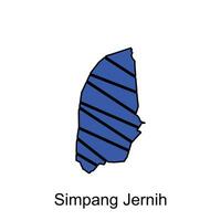 Map City of Simpang Jernih illustration design, World Map International vector template with outline graphic sketch style isolated on white background