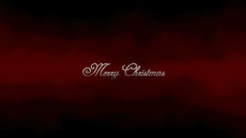 Glowing merry Christmas with animated letters for festive Christmas holidays on dark red and black background as festive Christmas greeting for celebration of holy eve or holy night happy holidays video
