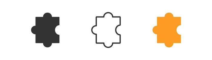 Puzzle single piece icon in trendy flat style isolated on white background, jigsaw, incomplete template vector illustration.