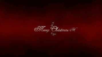 Glowing merry Christmas with animated letters for festive Christmas holidays on dark red and black background as festive Christmas greeting for celebration of holy eve or holy night happy holidays video