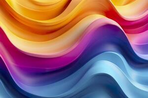 Abstract 3D Render. Colorful Background Design with Soft, Wavy Waves. Modern Abstract Wave Background. AI Generative photo