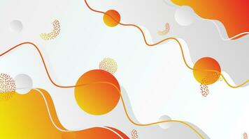 White gray and orange gradient dynamic fluid shapes abstract background vector