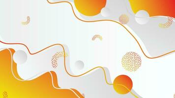 White gray and orange gradient dynamic fluid shapes abstract background vector