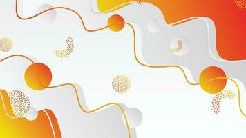 White gray and orange gradient dynamic fluid shapes abstract background vector