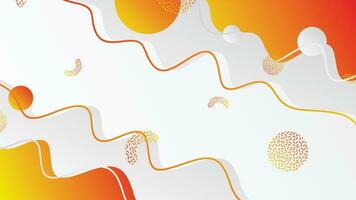 White gray and orange gradient dynamic fluid shapes abstract background vector