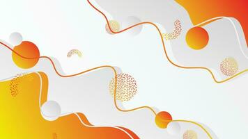 White gray and orange gradient dynamic fluid shapes abstract background vector