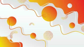 White gray and orange gradient dynamic fluid shapes abstract background vector